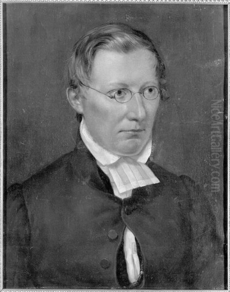 Prasten och forfattaren Gustaf Henrik Mellin Oil Painting by Carl Peter Mazer