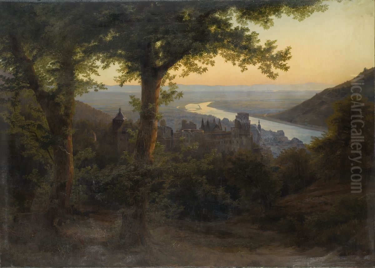The Castle of Heidelberg Oil Painting by Carl Dahl