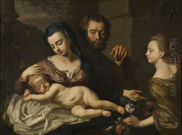 Den heliga familjen Oil Painting by Michael Dahl