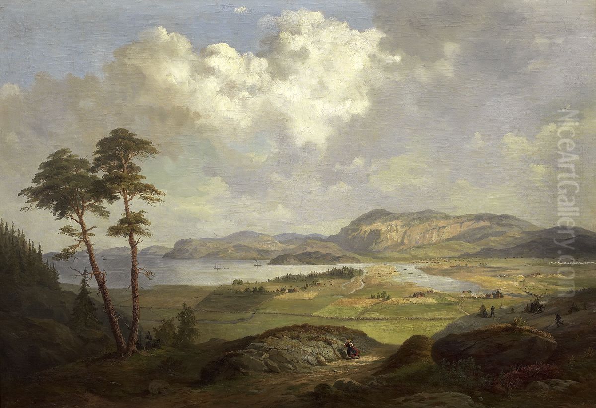 Landskap fran Trondelagen Oil Painting by Carl XV of Sweden