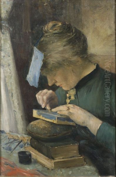 Konstnarens fastmo Oil Painting by Karl Nordstrom