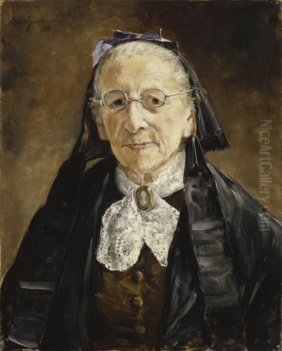 Fru Hanna Marcus Oil Painting by Ernst Josephson