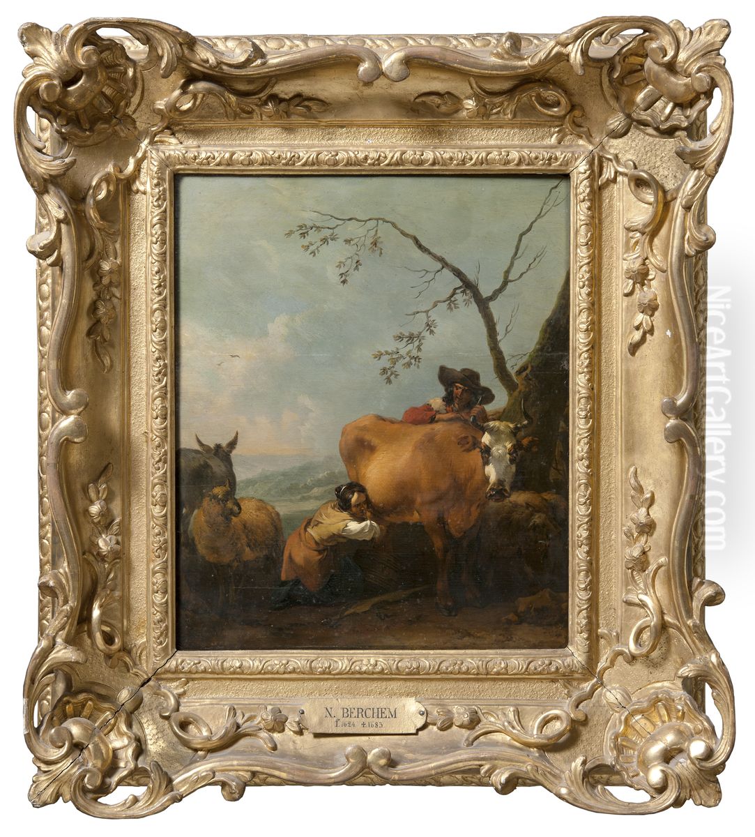 Milking-time Oil Painting by Nicolaes Pieterszoon Berchem