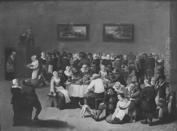 Village Feast Oil Painting by Mattheus van Helmont