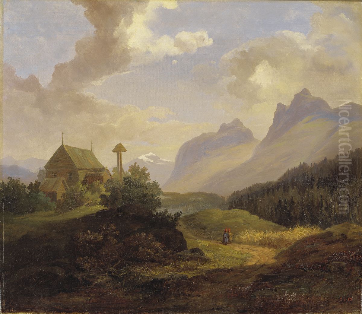 Utsikt vid Kvikkjokk Oil Painting by Carl XV of Sweden