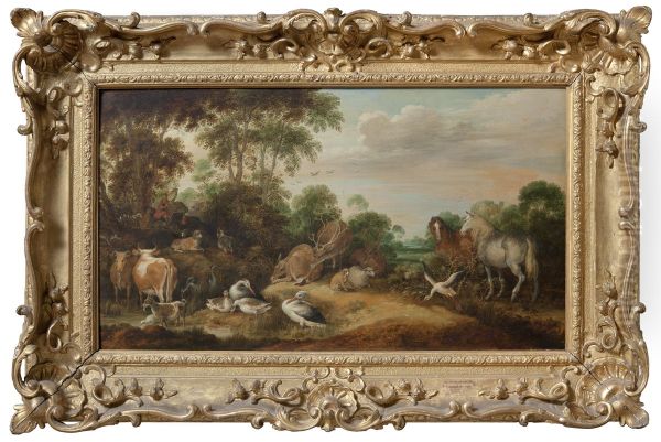 Orpheus Playing for the Animals Oil Painting by Gillis d'Hondecoeter