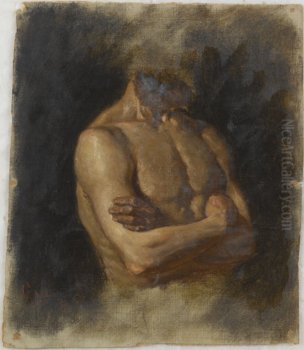 Aktstudie Oil Painting by Gustaf Cederstrom