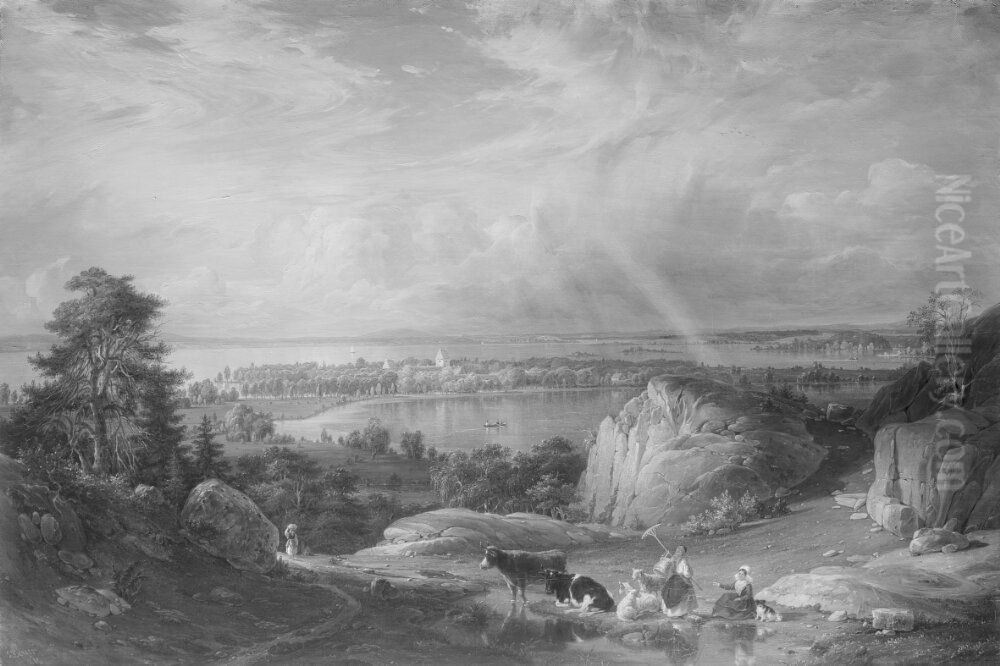 View of Backaskog Oil Painting by Johan Kristian Berger