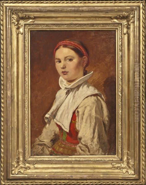 Sasser Kerstin Andersdotter, Dalarna Oil Painting by Johan Fredrik Hockert