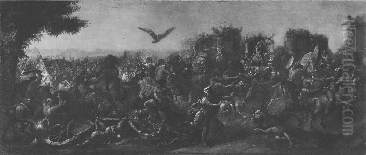 Alexanders seger over Darius. La Batailles d'Arbelles, Oil Painting by Charles Le Brun