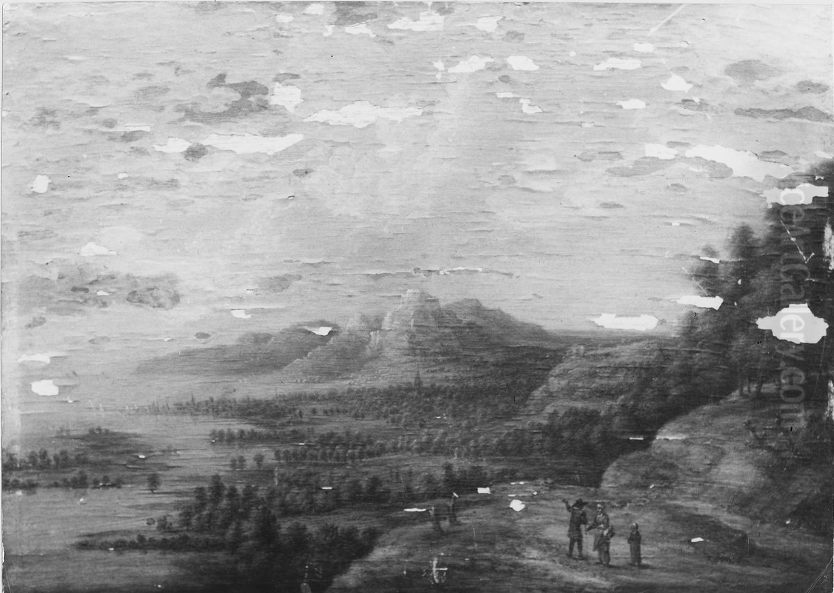 Mountainous Landscape Oil Painting by Lucas Van Uden