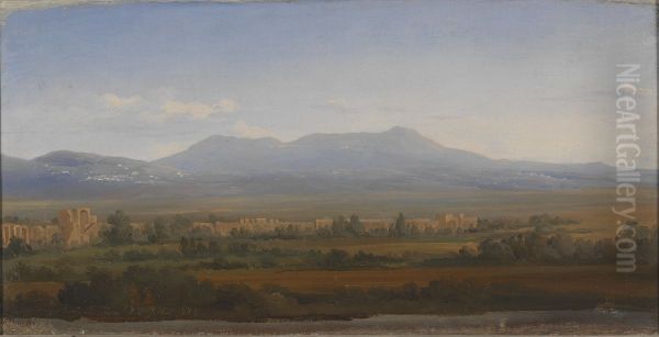Utsikt fran Albanobergen. Studie Oil Painting by Gustaf Wilhelm Palm