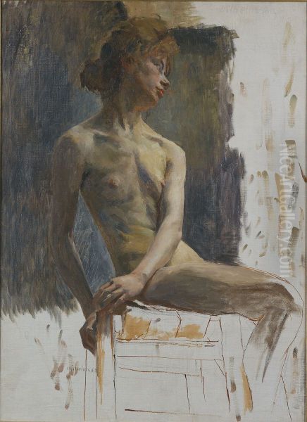 Study of a Model Oil Painting by Carl Wilhelm Wilhelmson