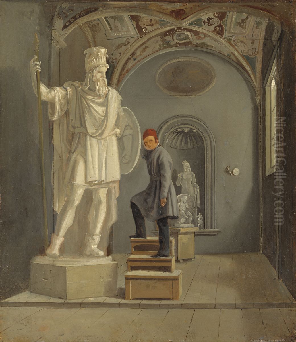 Fogelbergs atelje i Rom Oil Painting by Carl Stefan Bennet
