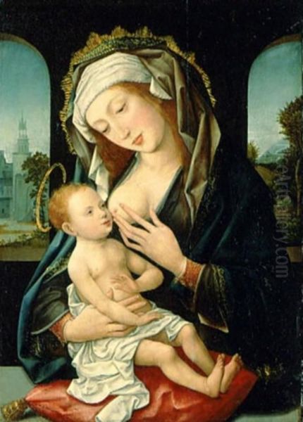 Madonnan med barnet Oil Painting by Aelbrecht Bouts