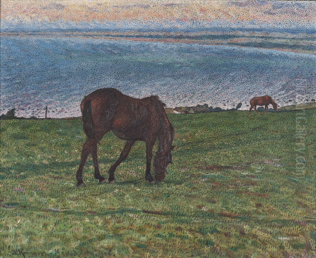 Evening in August Oil Painting by Nils Kreuger