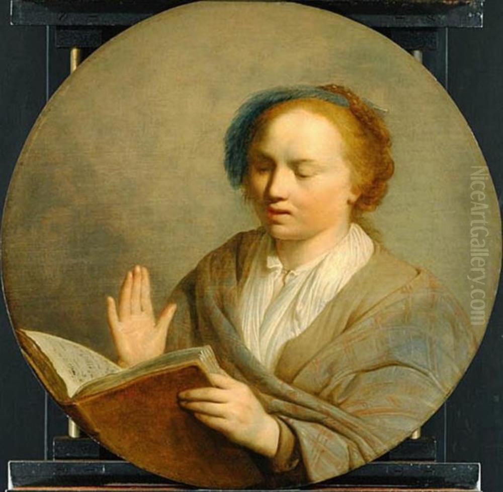 Flicka som sjunger Oil Painting by Pieter de Grebber