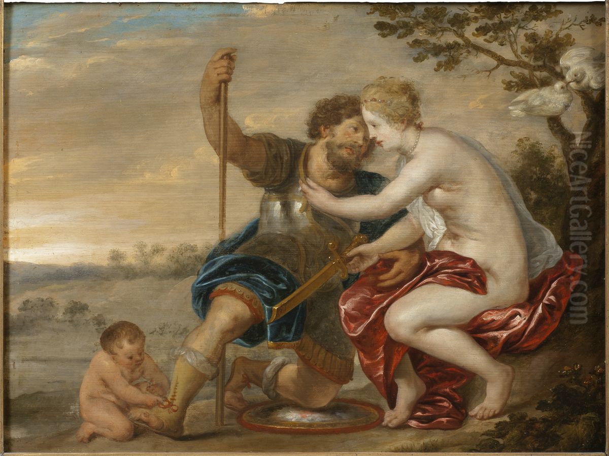 Mars, Venus och Amor Oil Painting by (studio of) Rubens, Peter Paul