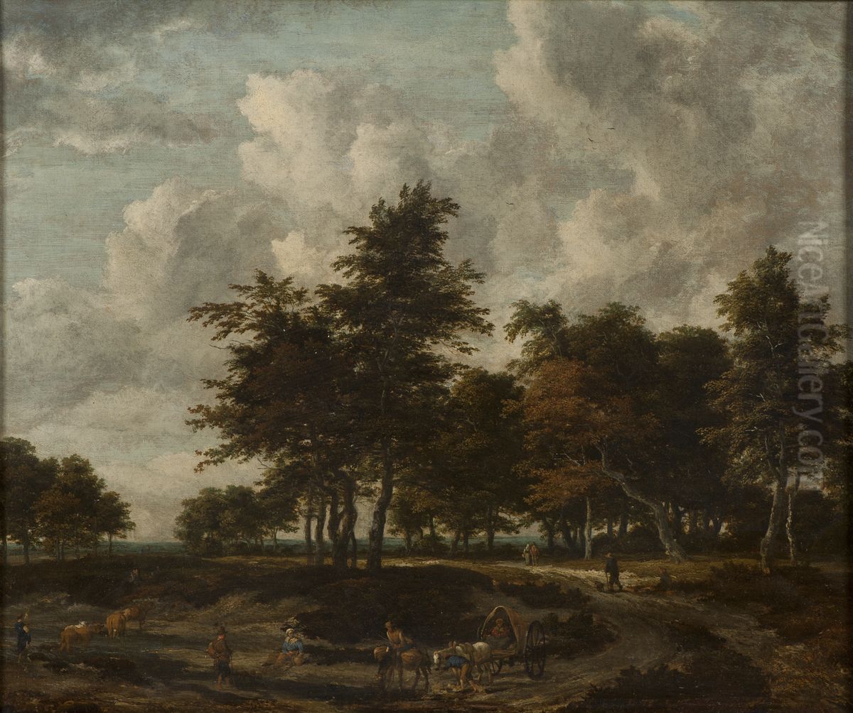 Landsvag genom en skogsdunge Oil Painting by Jacob Van Ruisdael