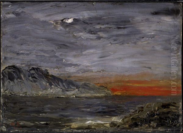 Solnedgang Oil Painting by August Strindberg