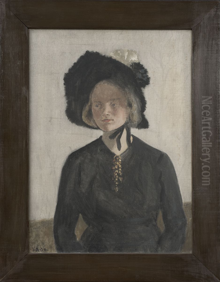 Konstnarens hustru Eva Oil Painting by Ivar Arosenius