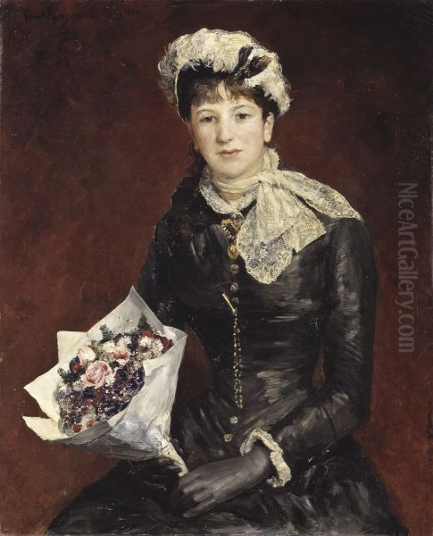 Miss Anna Bagge, nee Heyman Oil Painting by Ernst Josephson