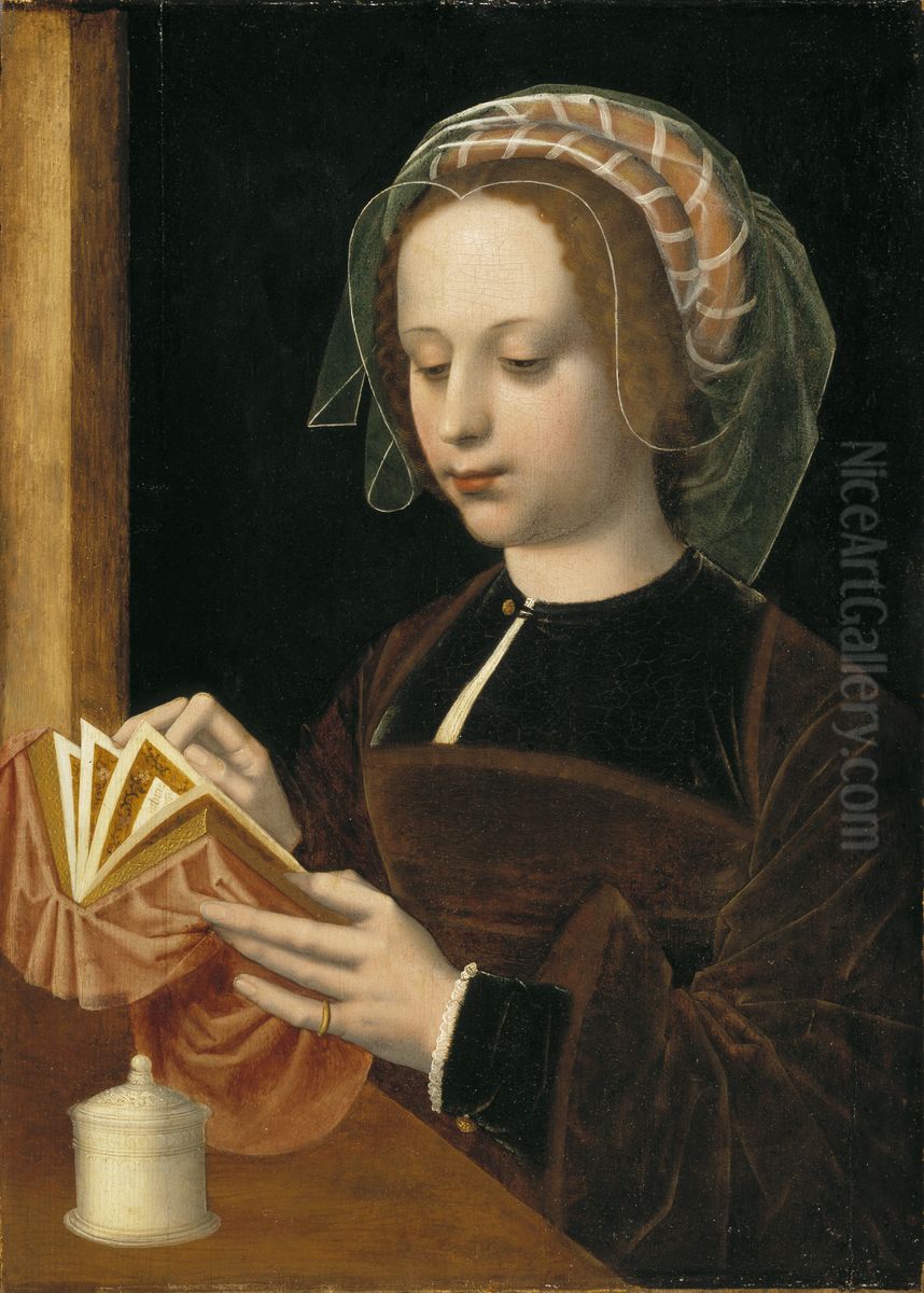 Maria Magdalena lasande en bok Oil Painting by Ambrosius Benson