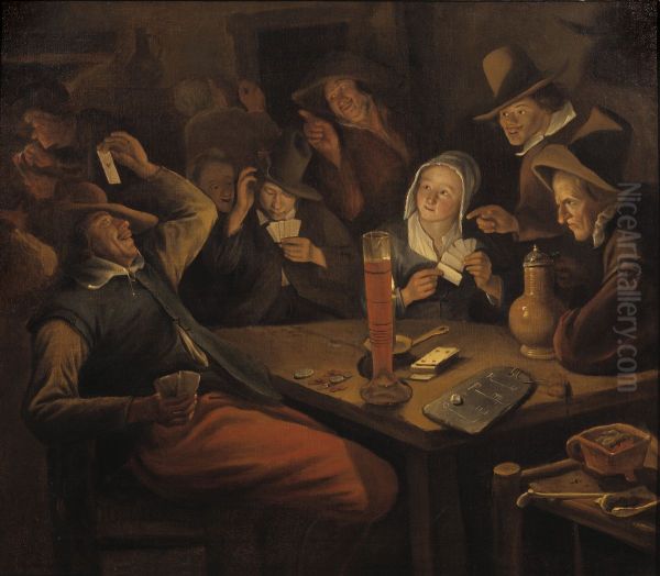 Ace of Hearts Oil Painting by Jan Steen