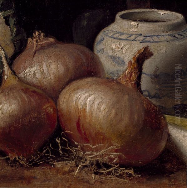 Stilleben med lokar Oil Painting by Eugene Jansson