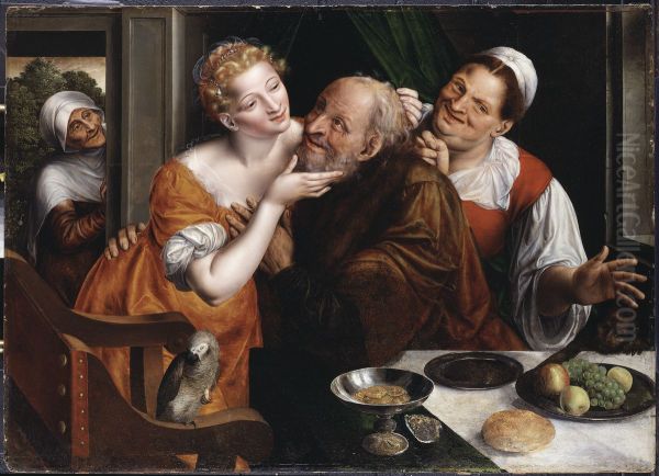 The Ill-matched Pair Oil Painting by Jan Matsys