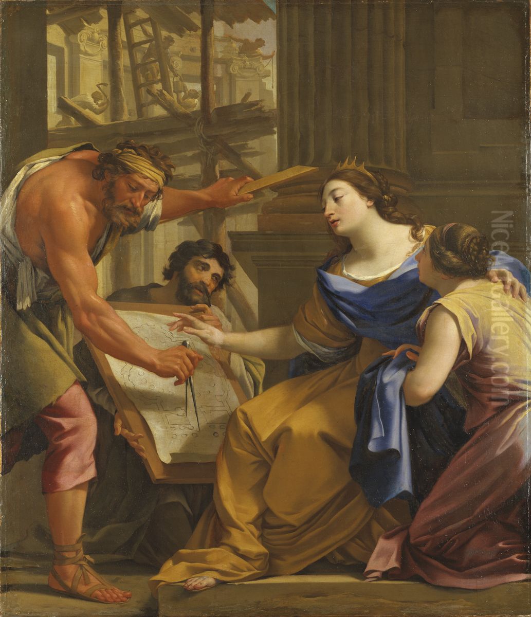Artemisia later bygga Mausoleum Oil Painting by Simon Vouet