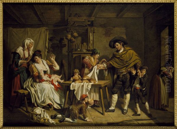 The Self-sacrifice of a father Oil Painting by Jacques Sablet