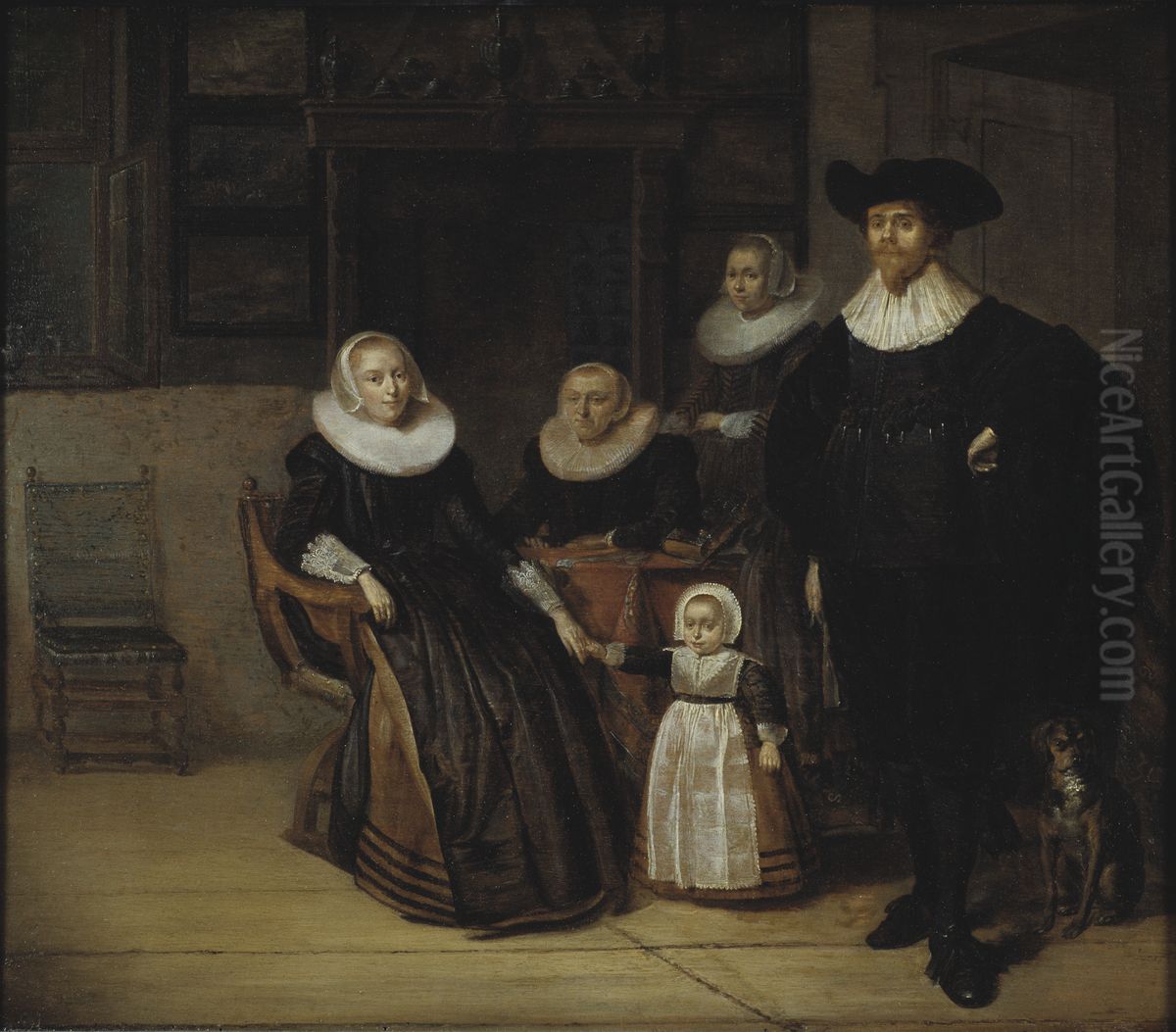 Portrait of a Family Oil Painting by Pieter Codde
