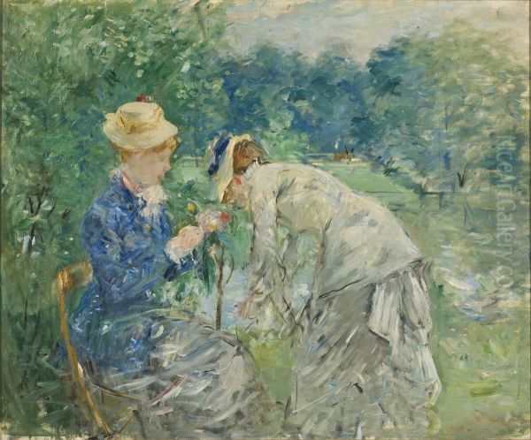 I Boulognerskogen Oil Painting by Berthe Morisot