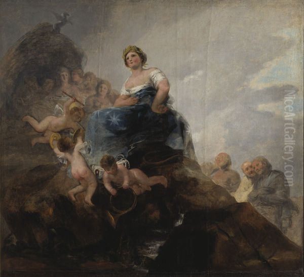 Poesin och skalderna Oil Painting by Francisco Goya
