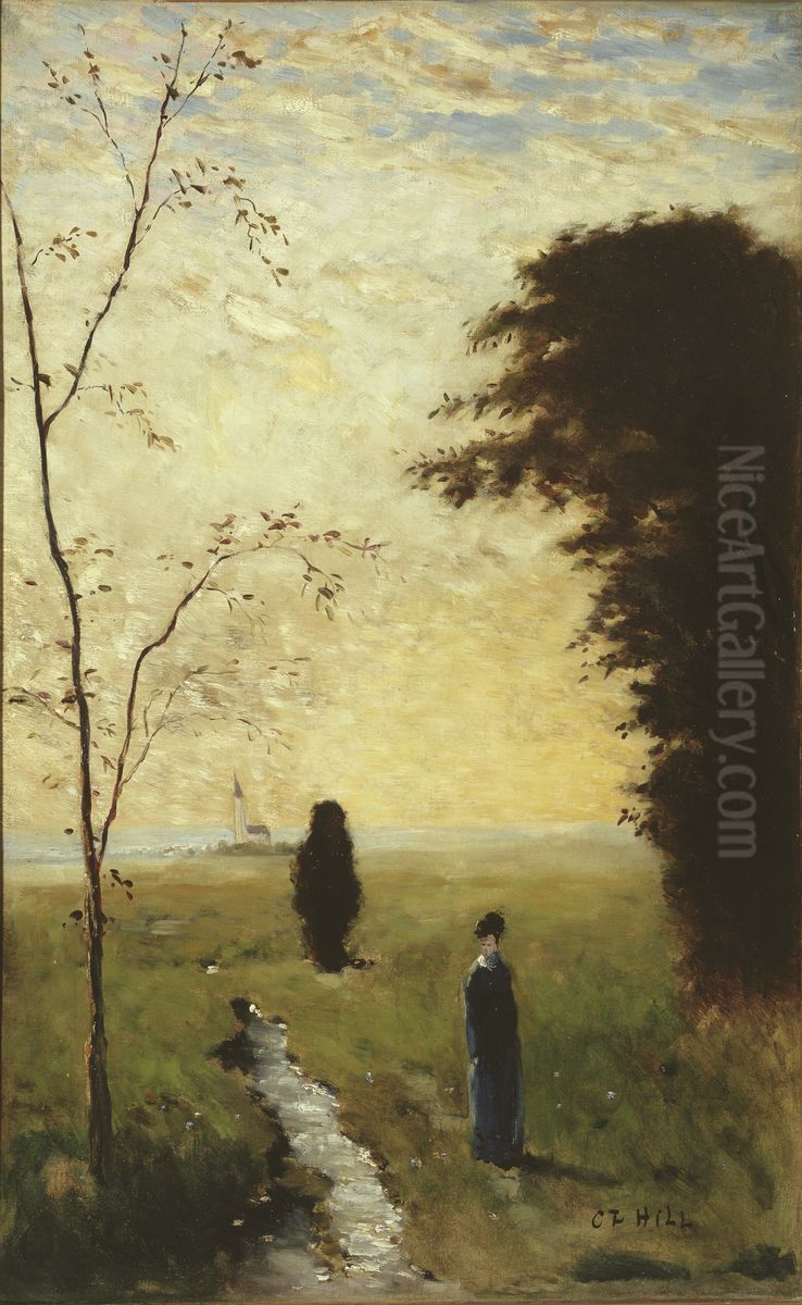 Sister Anna Oil Painting by Carl Fredrik Hill Sister Anna Oil Painting by Carl Fredrik Hill