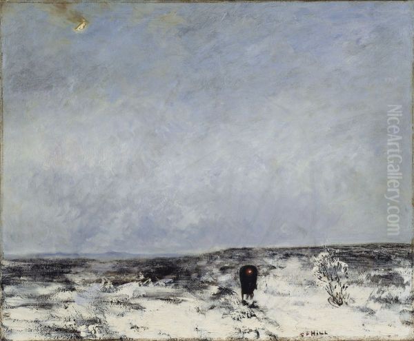 Hedlandskap med vagn Oil Painting by Carl Fredrik Hill