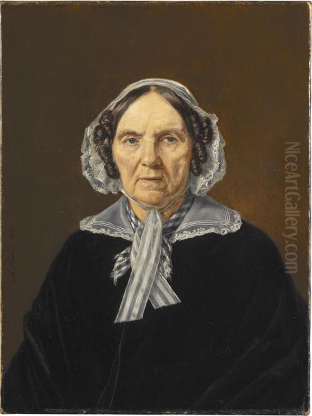 Frederikke Eleonora Cathrine Rorby, fodt de Stockfleth (1773-1851). Oil Painting by Martinus Rorbye