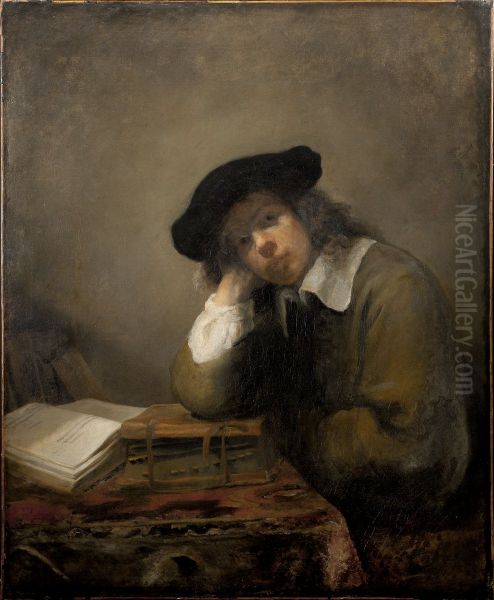 Portratt av studerande yngling ('Studenten') Oil Painting by Samuel Van Hoogstraten