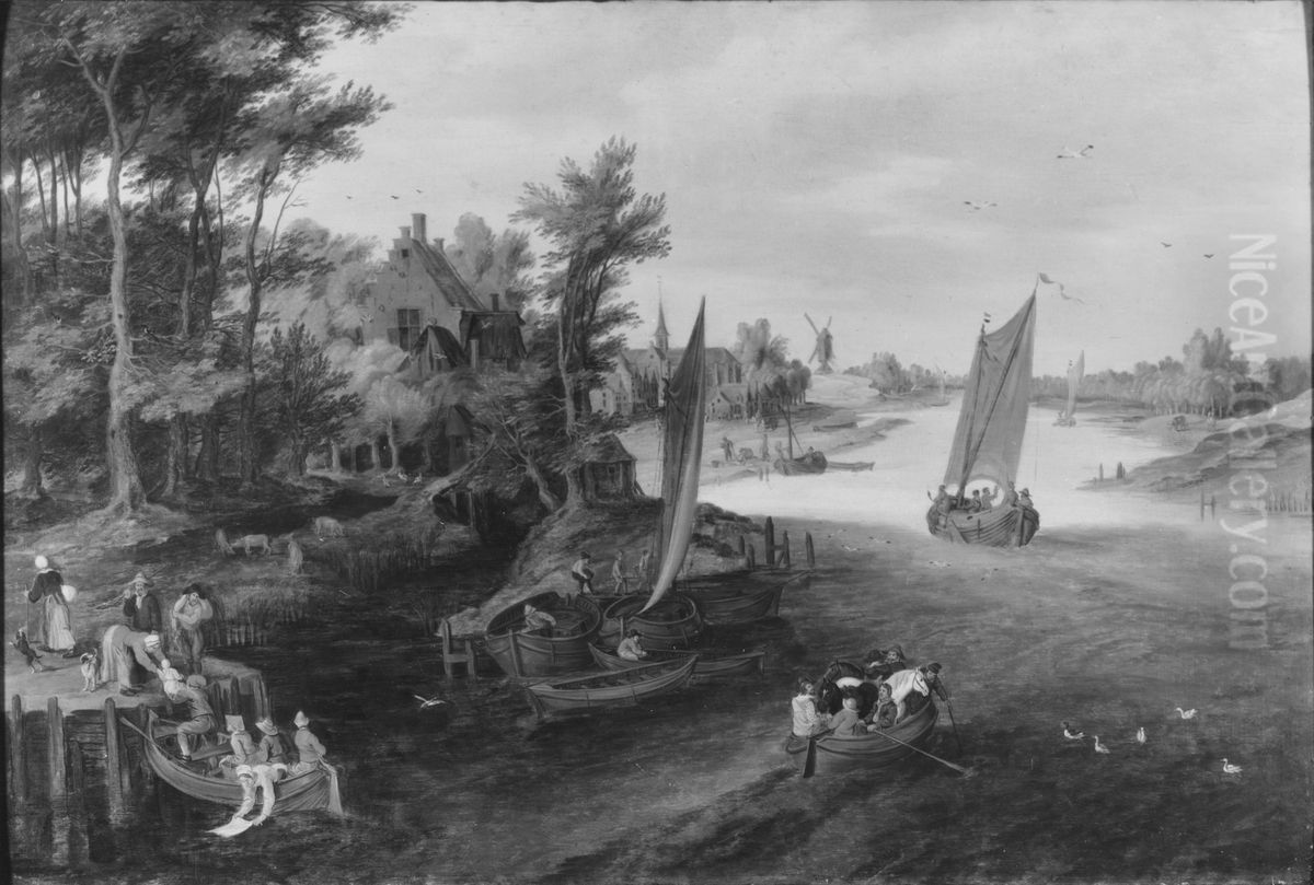 Flodlandskap Oil Painting by Jan Brughel