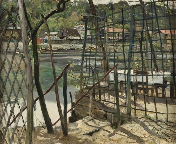 Landscape from Meudon, France Oil Painting by Eilif Peterssen