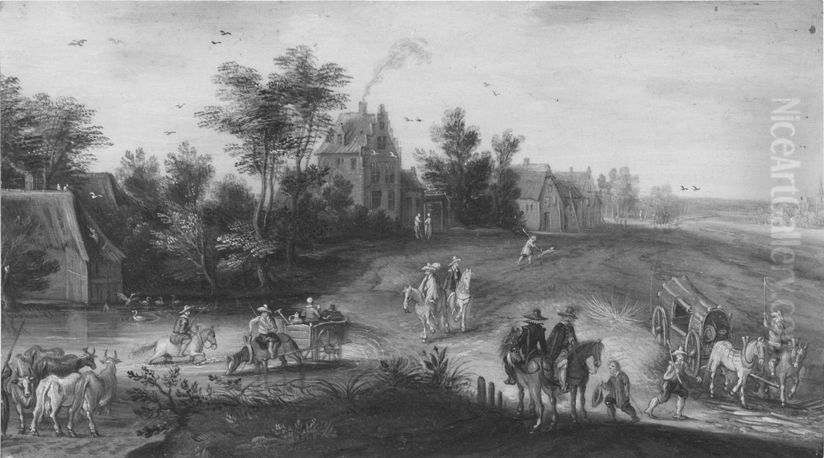 Lantlig scen Oil Painting by Jan Brughel