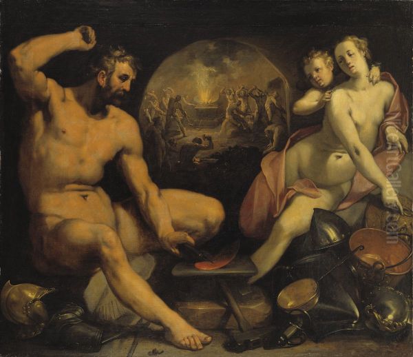 Venus och Vulcanus Oil Painting by Cornelis van Haarlem