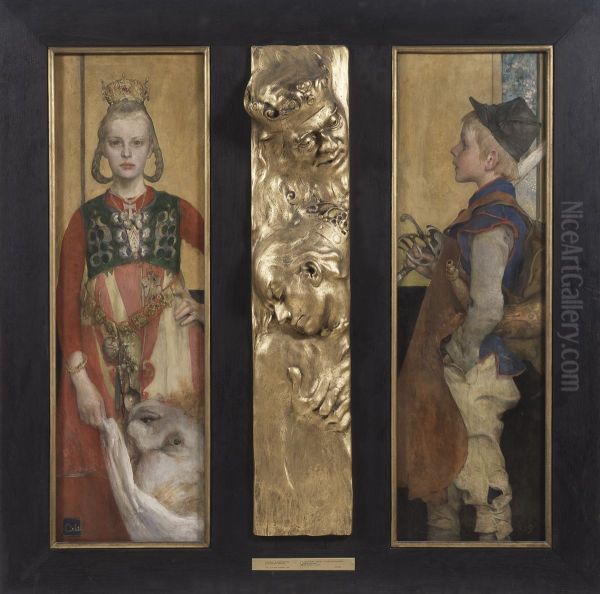Prinsessan. Del av diptyken Prinsessan och vallpojken Oil Painting by Carl Larsson