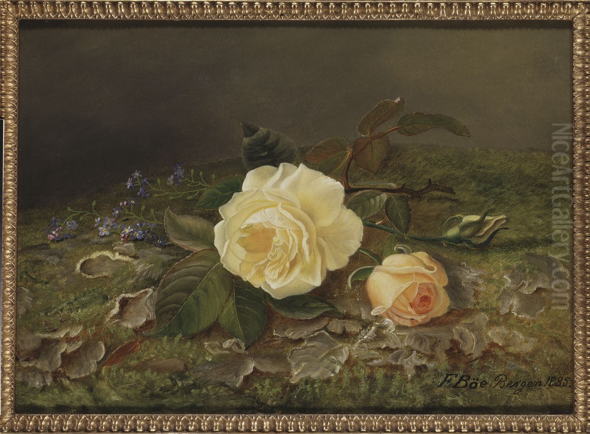 Yellow Roses Oil Painting by Frants Diderik Boe