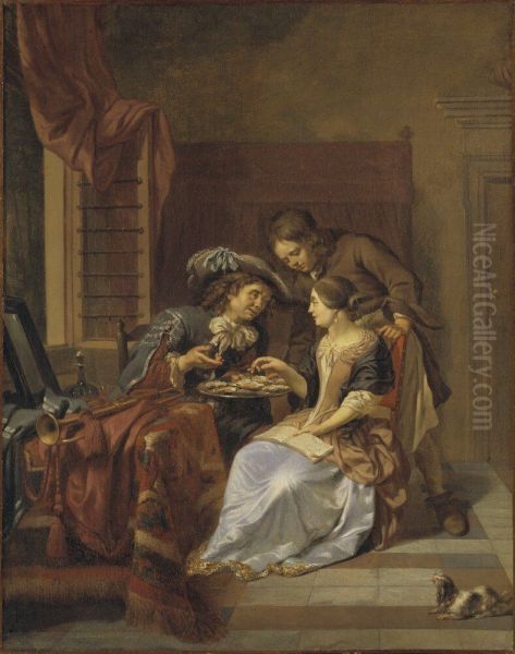 Ostronfrukost Oil Painting by Johannes Voorhout