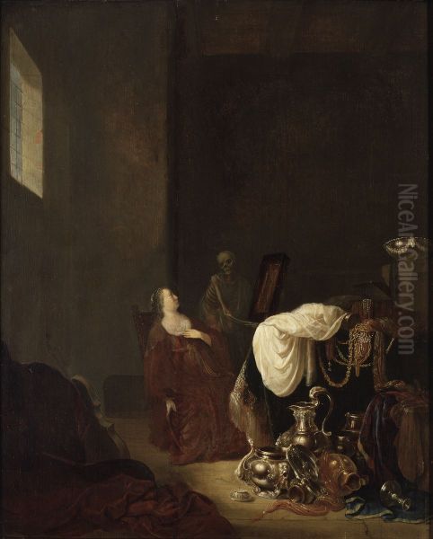 Vanitasallegori Oil Painting by Willem De Poorter