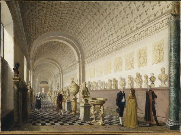 The Inner Gallery of the Royal Museum at the Royal Palace, Stockholm Oil Painting by Pehr Hillestrom