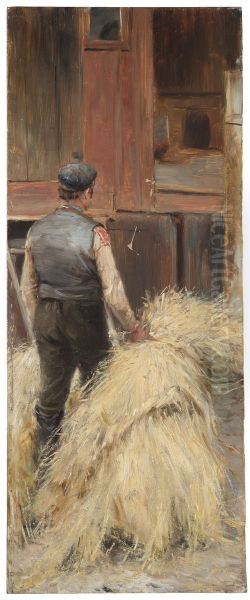 Hopackning Oil Painting by Nils Kreuger