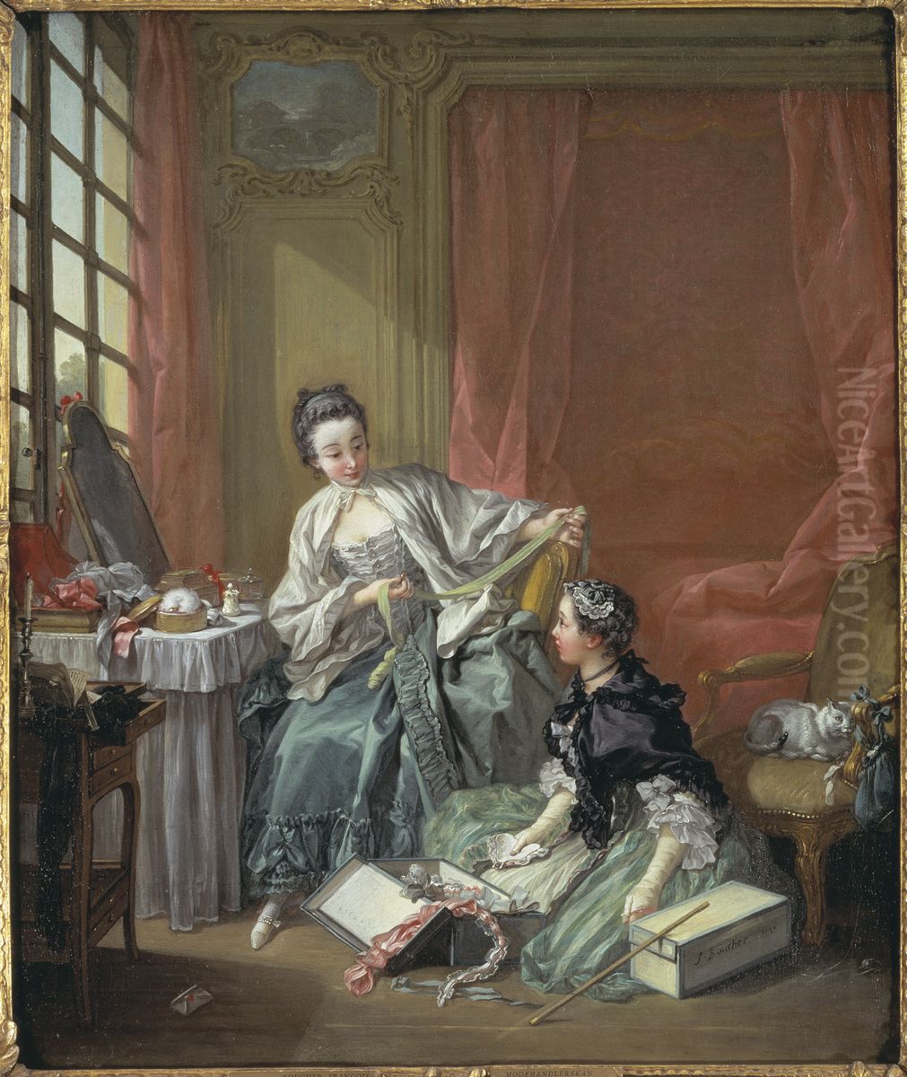 The Milliner Oil Painting by Francois Boucher